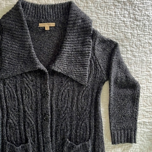 Nine West Vintage America Jeans, 3-Button Knit Cardigan, Black/Gray - Large - Picture 1 of 11